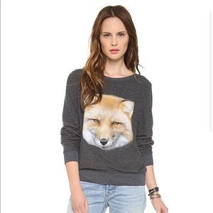 New Wildfox Fox Face Baggy Beach Jumper
